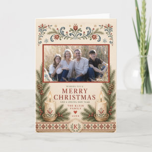 Nordisches Weihnachtskerze Feiertagskarte