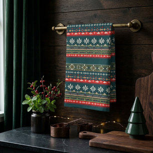 Nordisches Weihnachtsmuster Geschirrtuch