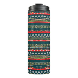 Nordisches Weihnachtsmuster Thermosbecher