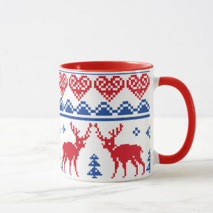 Nordisches Weihnachtsren-Muster Tasse