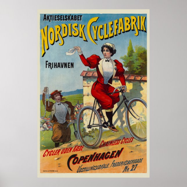 Nordisk Cyclefabrik Dutch Vintage Poster 1899 (Vorne)