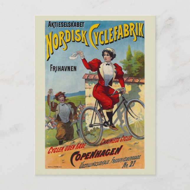 Nordisk Cyclefabrik Dutch Vintage Poster 1899 Postkarte (Vorderseite)