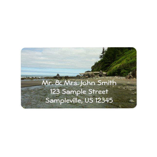 Nordkalifornien Küste von Redwood Park Adressaufkleber (Vorne)