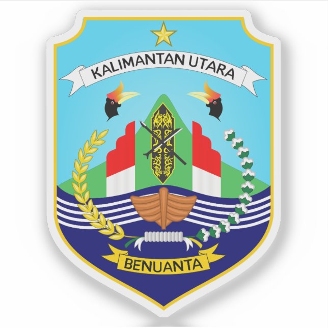 Nordkalimantan Provinz Wappen, Indonesien Aufkleber (Vorderseite)