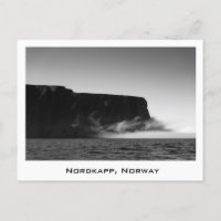 Nordkapp Klippen schwarz & weiß Postkarte