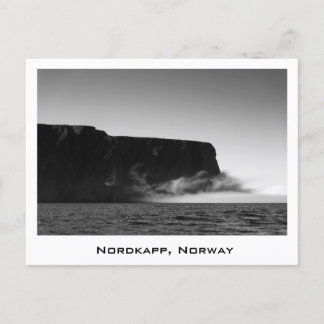 Nordkapp Klippen schwarz & weiß Postkarte