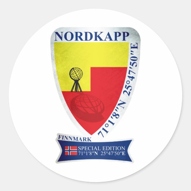 Nordkapp. Norway Special Edition Runder Aufkleber (Vorderseite)