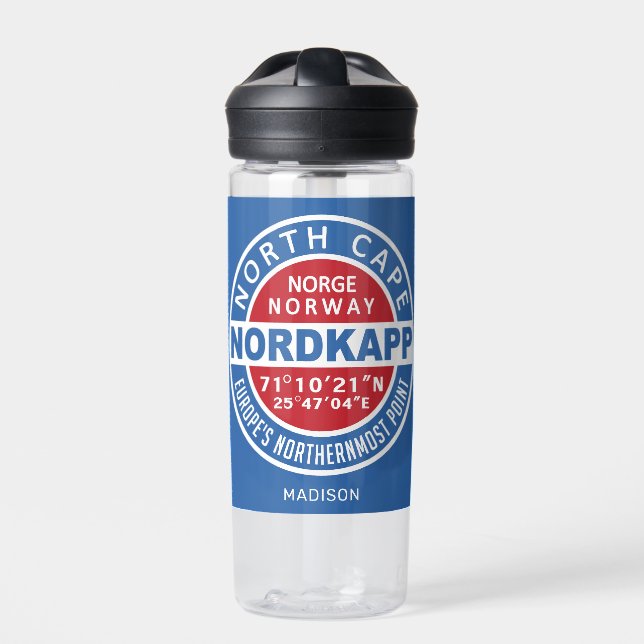 NORDKAPP Norwegen Individuelle Name Trinkflasche (Vorderseite)