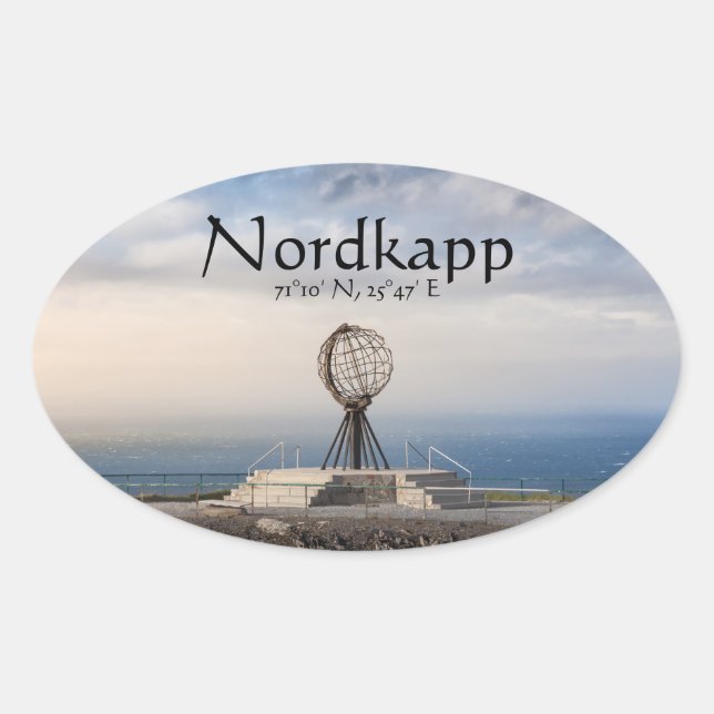 Nordkapp Norwegen Ovaler Aufkleber (Vorderseite)