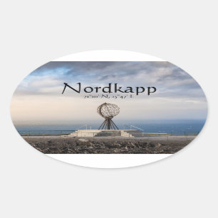 Nordkapp Norwegen Ovaler Aufkleber