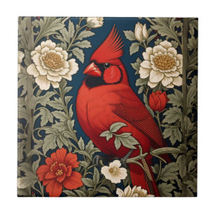 Nordkardinal Blumige William Morris Inspiration Fliese