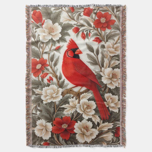 Nordkardinal-Vogel Schöne Flora Decke (Vorderseite Vertikal)