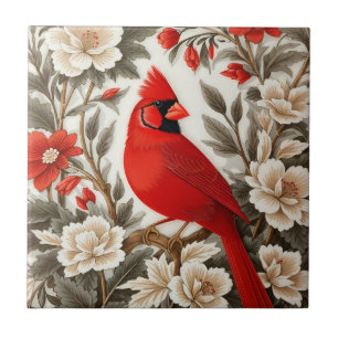 Nordkardinal-Vogel Schöne Flora Fliese
