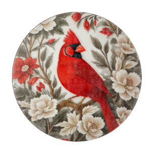 Nordkardinal Vogel Schöne Flora Schneidebrett