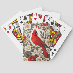 Nordkardinal-Vogel schöne Flora Spielkarten
