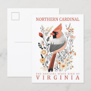 Nordkardinal Vogel von Virginia Reise Postkarte
