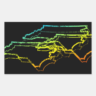 NORDKAROLINA RECHTECKIGER AUFKLEBER