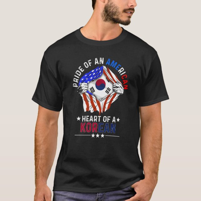 Nordkorea Amerika stolz auf Südkorea T-Shirt (Vorderseite)
