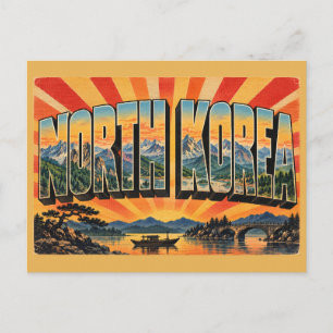 Nordkorea Berge Wälder Flüsse Vintage Postkarte