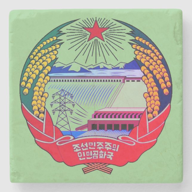 Nordkorea (DVRK) Hermit Königreich Steinuntersetzer (Vorderseite)