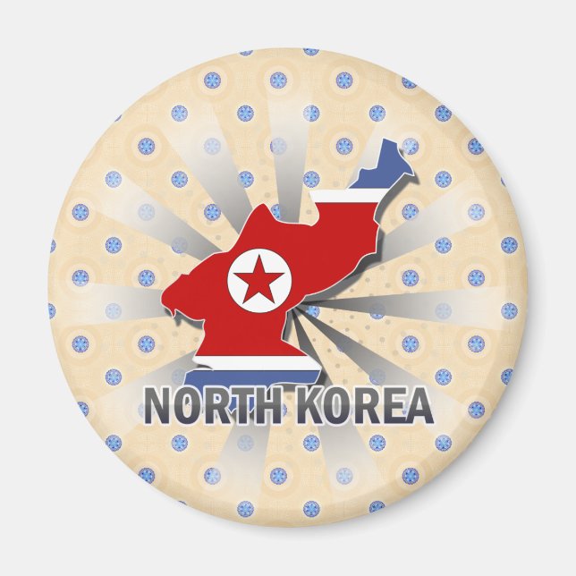 Nordkorea Flag Map 2.0 Magnet (Vorne)