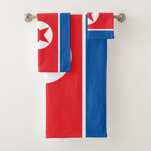 Nordkorea-Flagge Badhandtuch Set (Insitu)