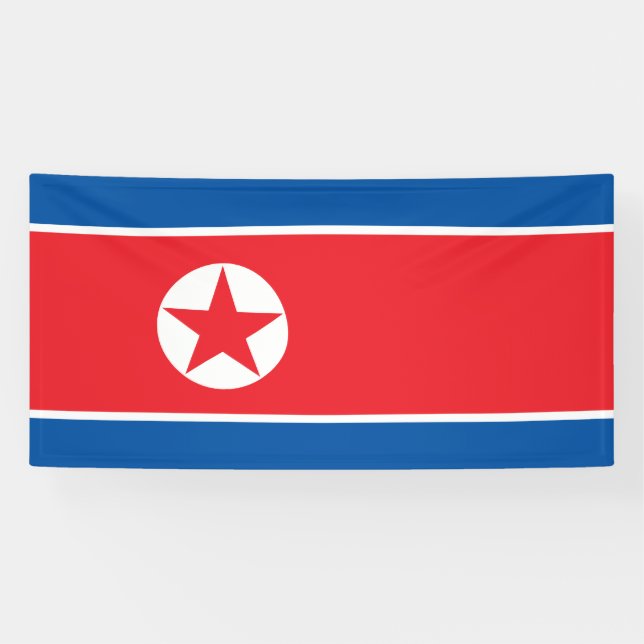 Nordkorea-Flagge Banner (Horizontal)