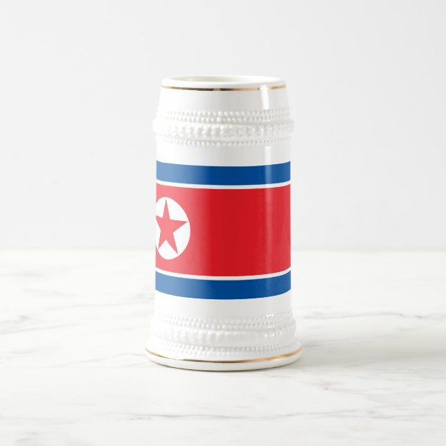 Nordkorea-Flagge Bierglas (Mittel)