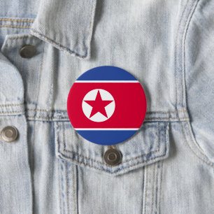 Nordkorea-Flagge Button
