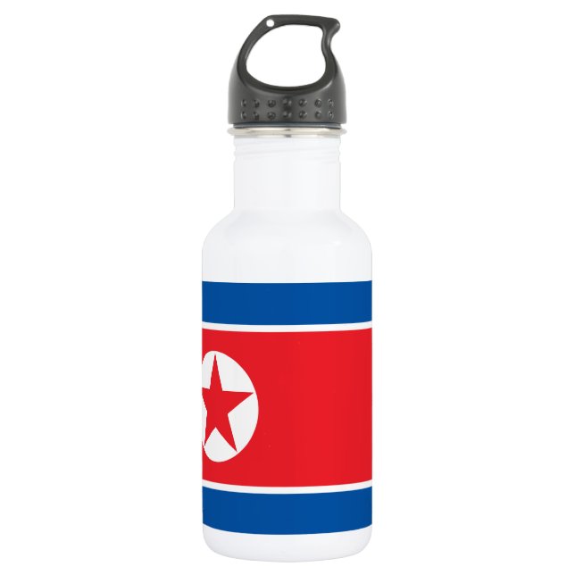 Nordkorea-Flagge Edelstahlflasche (Vorderseite)