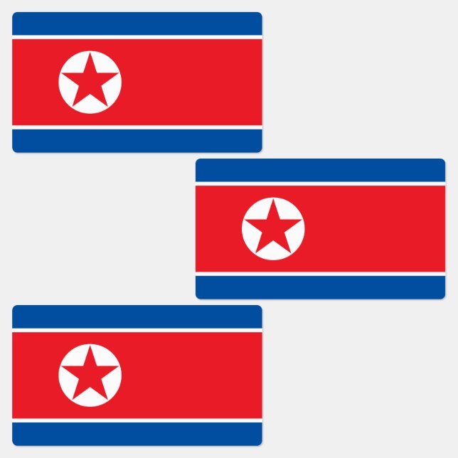 Nordkorea-Flagge Etiketten (Gruppe)