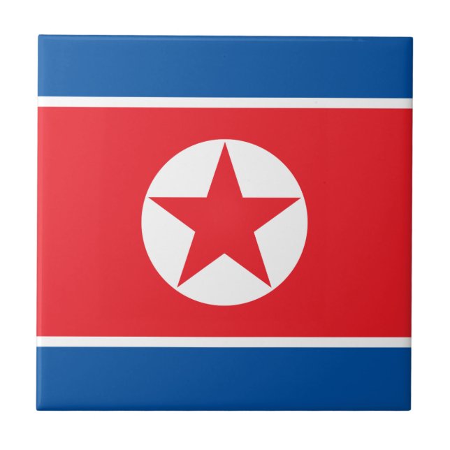 Nordkorea-Flagge Fliese (Vorderseite)