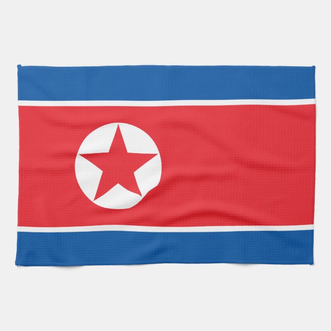 Nordkorea-Flagge Geschirrtuch (Horizontal)