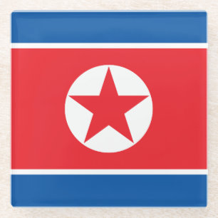 Nordkorea-Flagge Glasuntersetzer