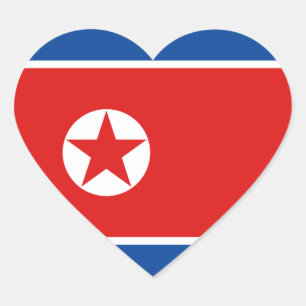 Nordkorea-Flagge Herz-Sticker Herz-Aufkleber