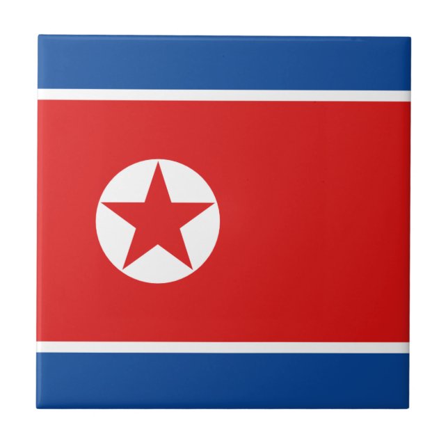 Nordkorea-Flagge Keramikfliese (Vorderseite)