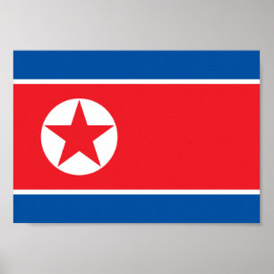 Nordkorea-Flagge Poster