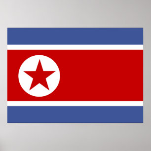 Nordkorea-Flagge Poster