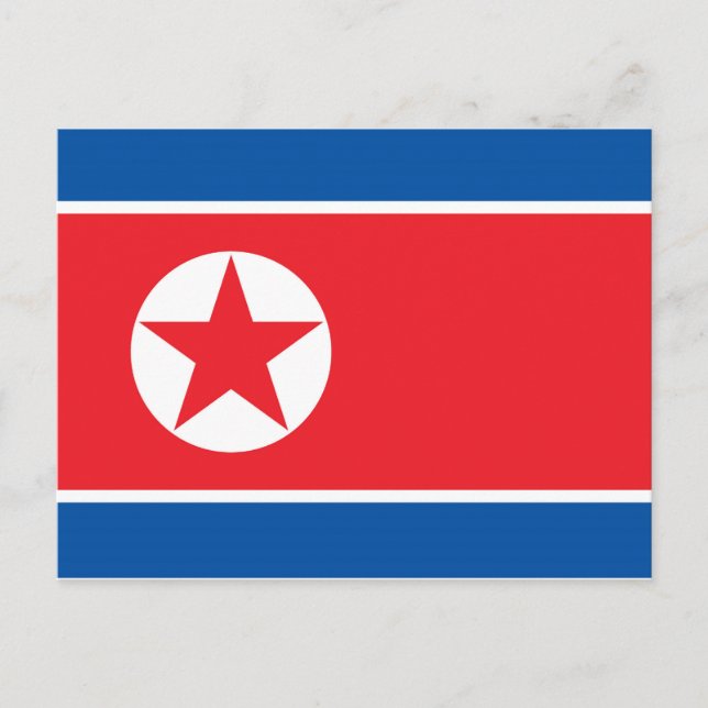 Nordkorea-Flagge Postkarte (Vorderseite)
