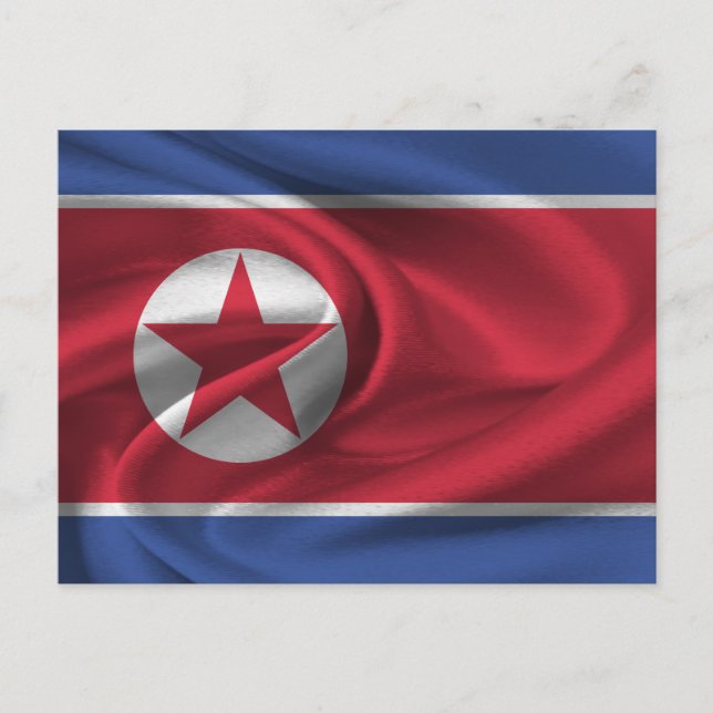 Nordkorea-Flagge Postkarte (Vorderseite)