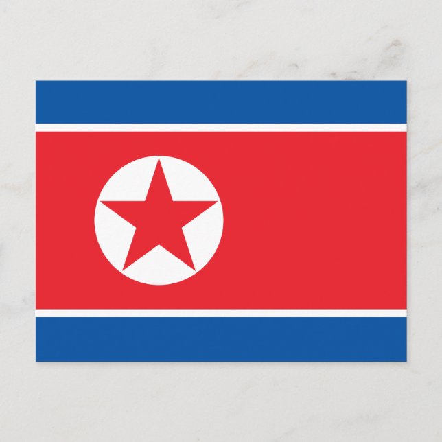 Nordkorea-Flagge Postkarte (Vorderseite)