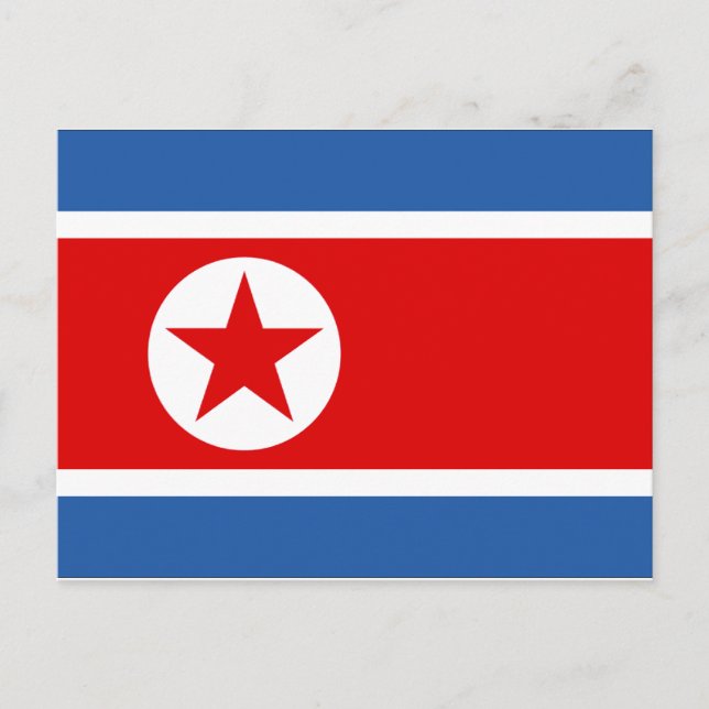 Nordkorea-Flagge Postkarte (Vorderseite)