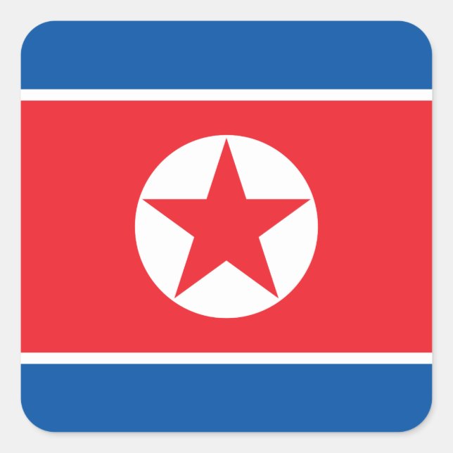 Nordkorea-Flagge Quadratischer Aufkleber (Vorderseite)