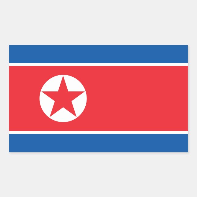 Nordkorea-Flagge Rechteckiger Aufkleber (Vorderseite)