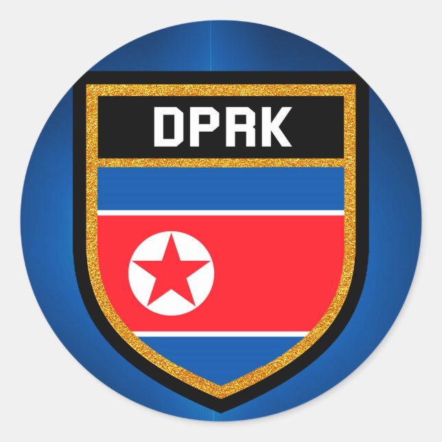 Nordkorea-Flagge Runder Aufkleber (Vorderseite)