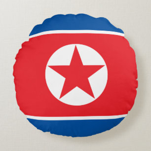 Nordkorea-Flagge Rundes Kissen