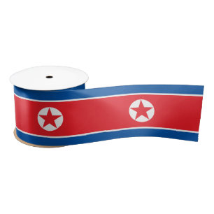 Nordkorea-Flagge Satinband