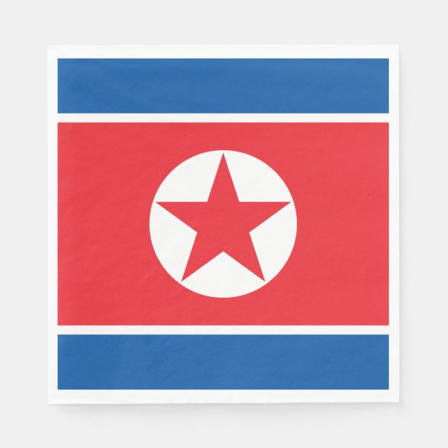 Nordkorea-Flagge Serviette (Vorderseite)