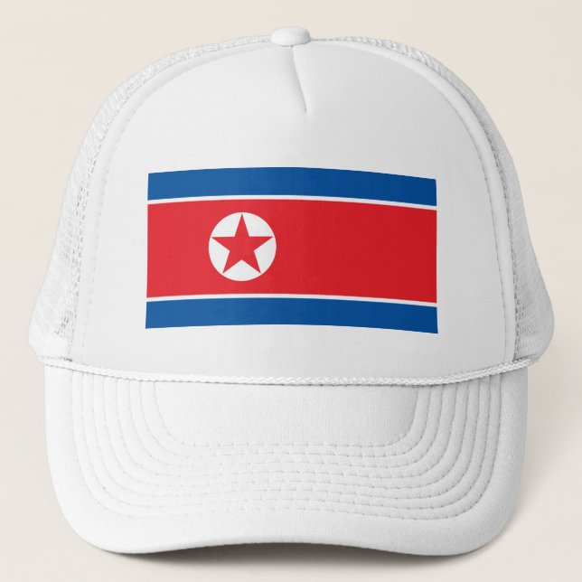 Nordkorea-Flagge Truckerkappe (Vorderseite)