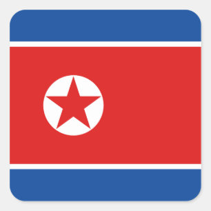 Nordkorea-Flaggen-Aufkleber Quadratischer Aufkleber